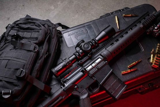 PA GLx 3-18x medium range scope mounted on a rifle